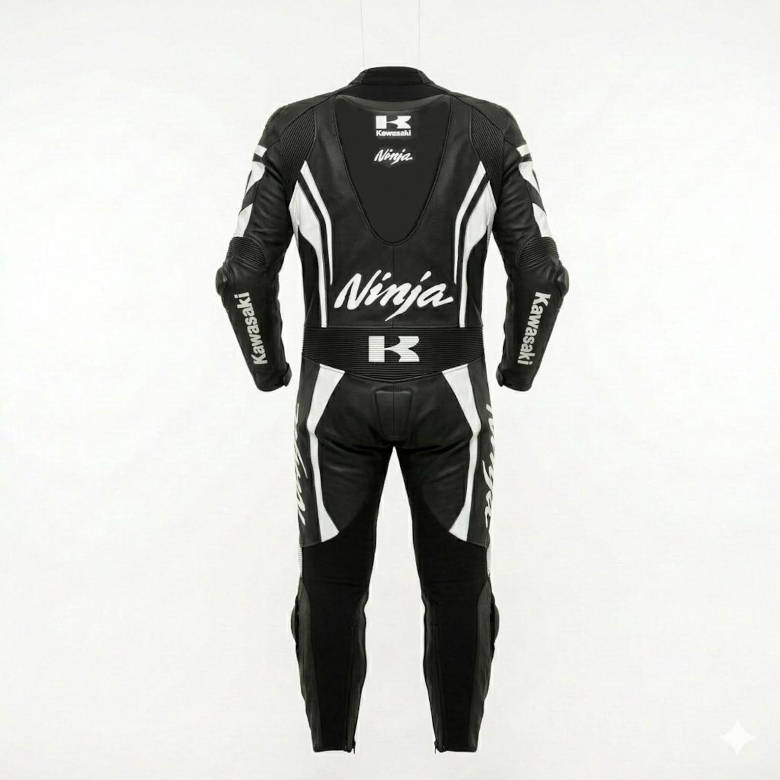 Professional black racing leather suit performance gear