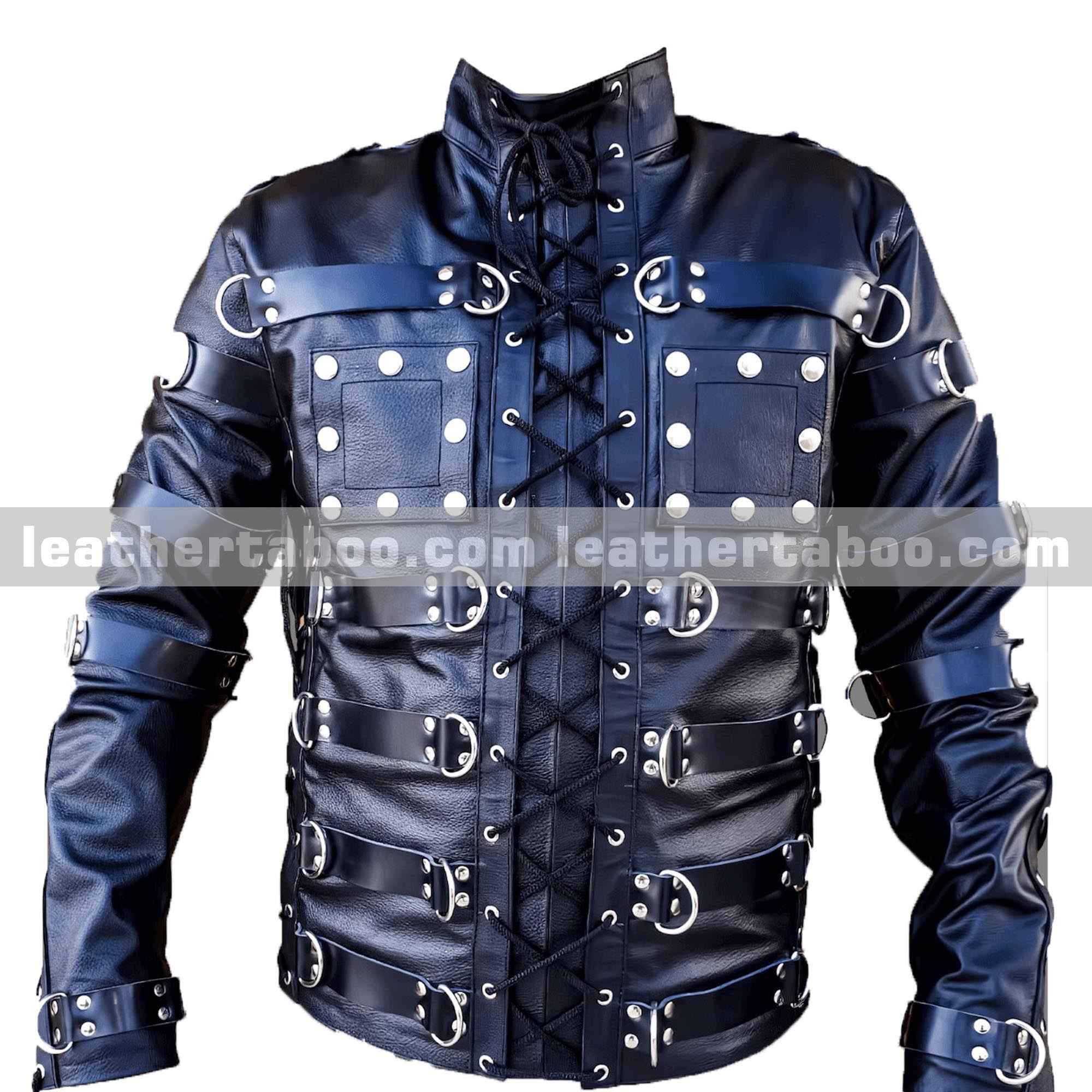 Real Leather Heavy Duty bondage Straitjacket Clubwear Straight Jacket