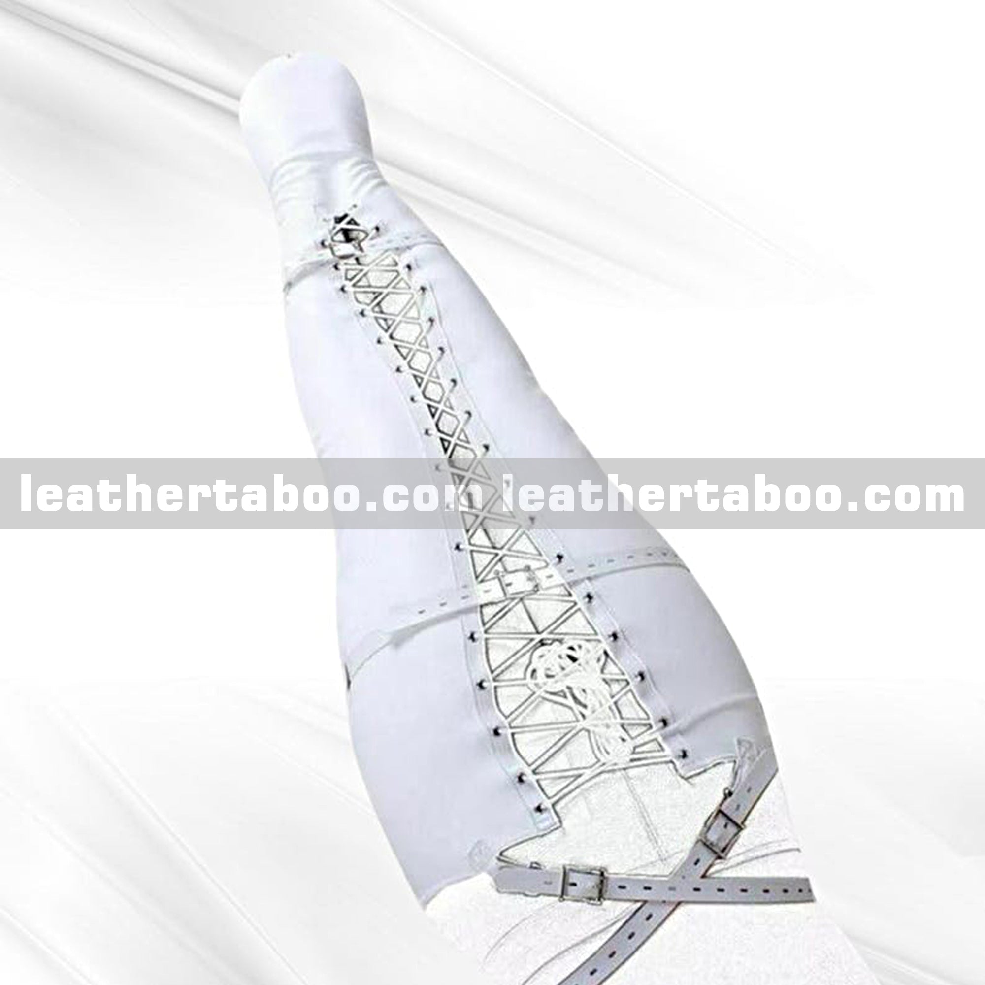 Leather Mummy Bag with Mermaid Leg Binder Body Harness Restraints – Full Body Bondage Suit