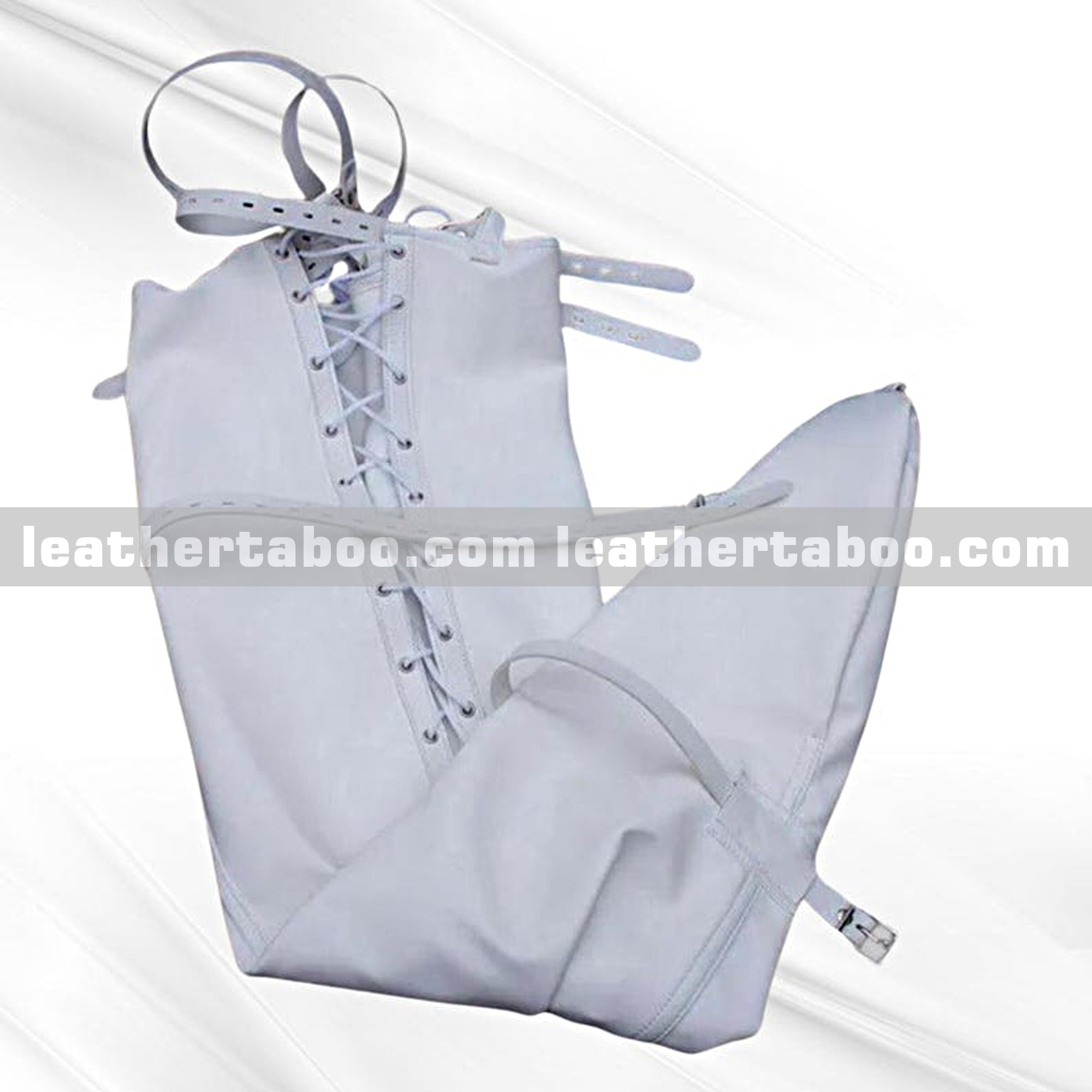 Leather Mummy Bag with Mermaid Leg Binder Body Harness Restraints – Full Body Bondage Suit