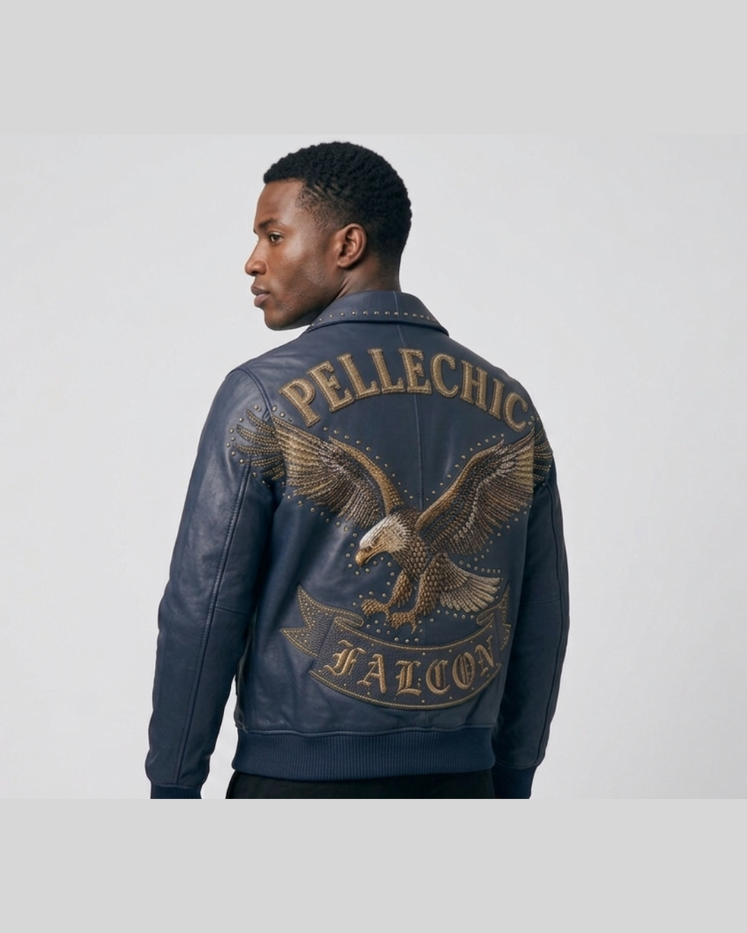 PelleChic Falcon Premium Embroidered Leather Jacket leathertaboo.com