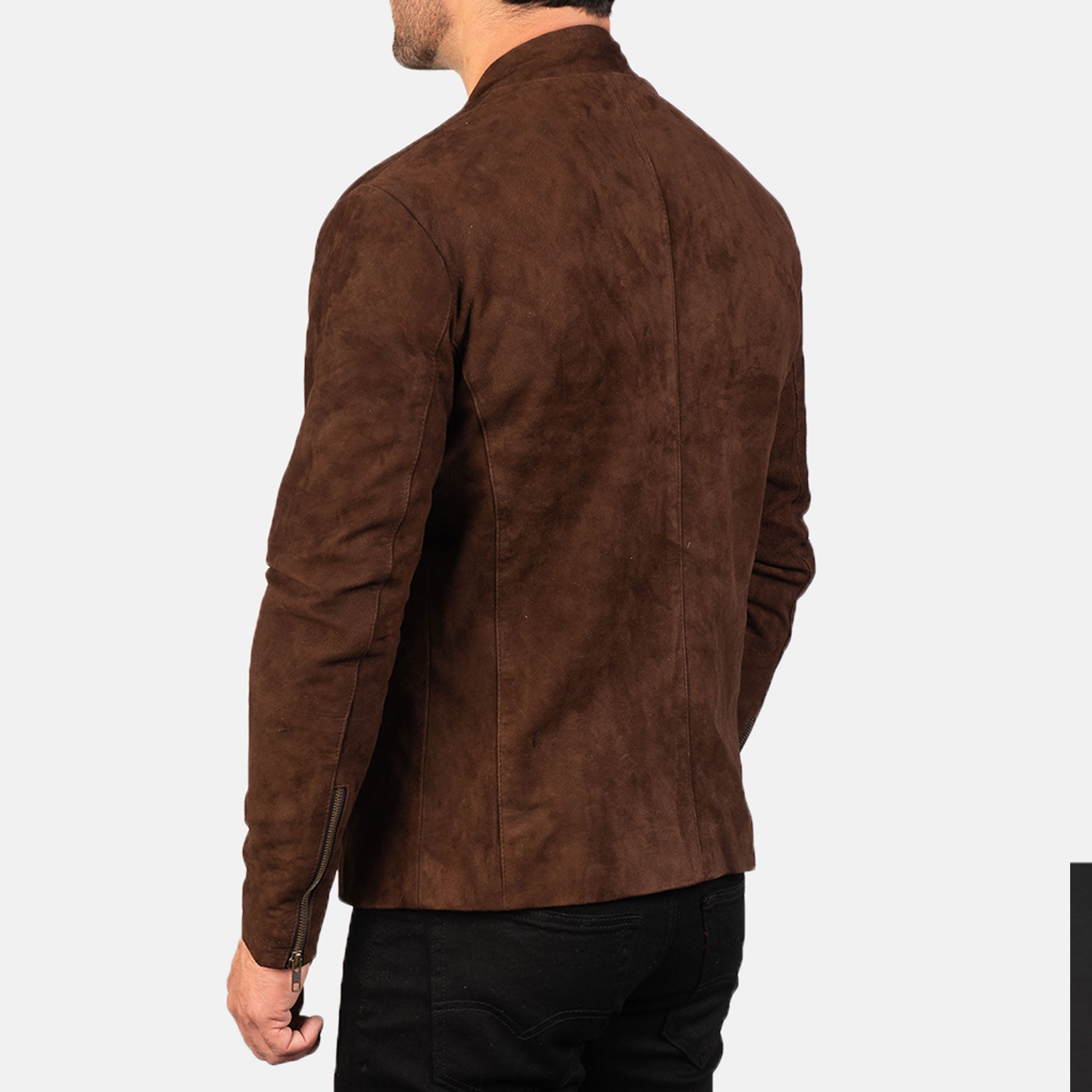 Charcoal Mocha Suede Biker Jacket