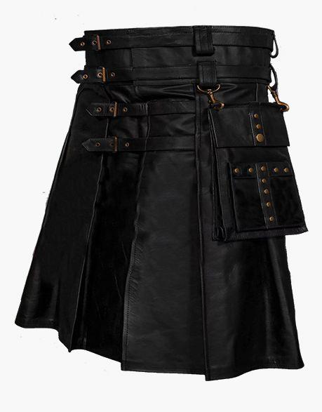 Men's Genuine Leather Gladiator Kilts - LGBTQ Costumes Scottish Kilts