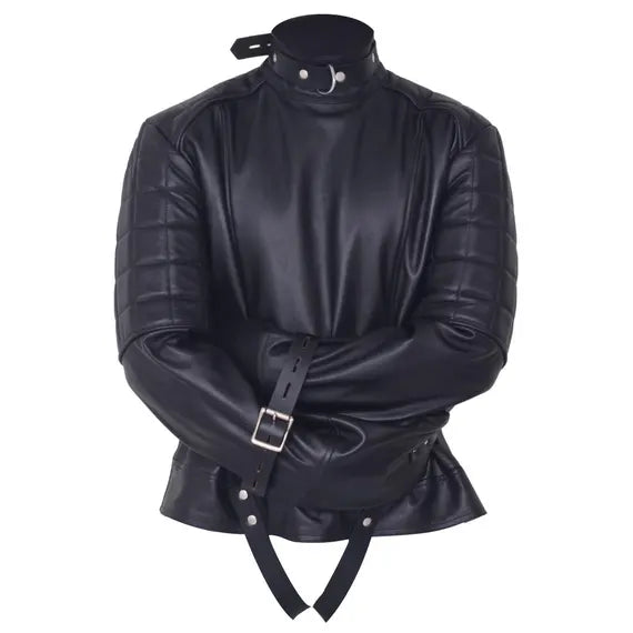 Leather BDSM Suspension Straitjacket Quilted arm binder