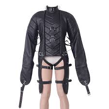 Men's Real Leather BDSM Asylum Straight Jacket With Arms Binder Bondage Restraint