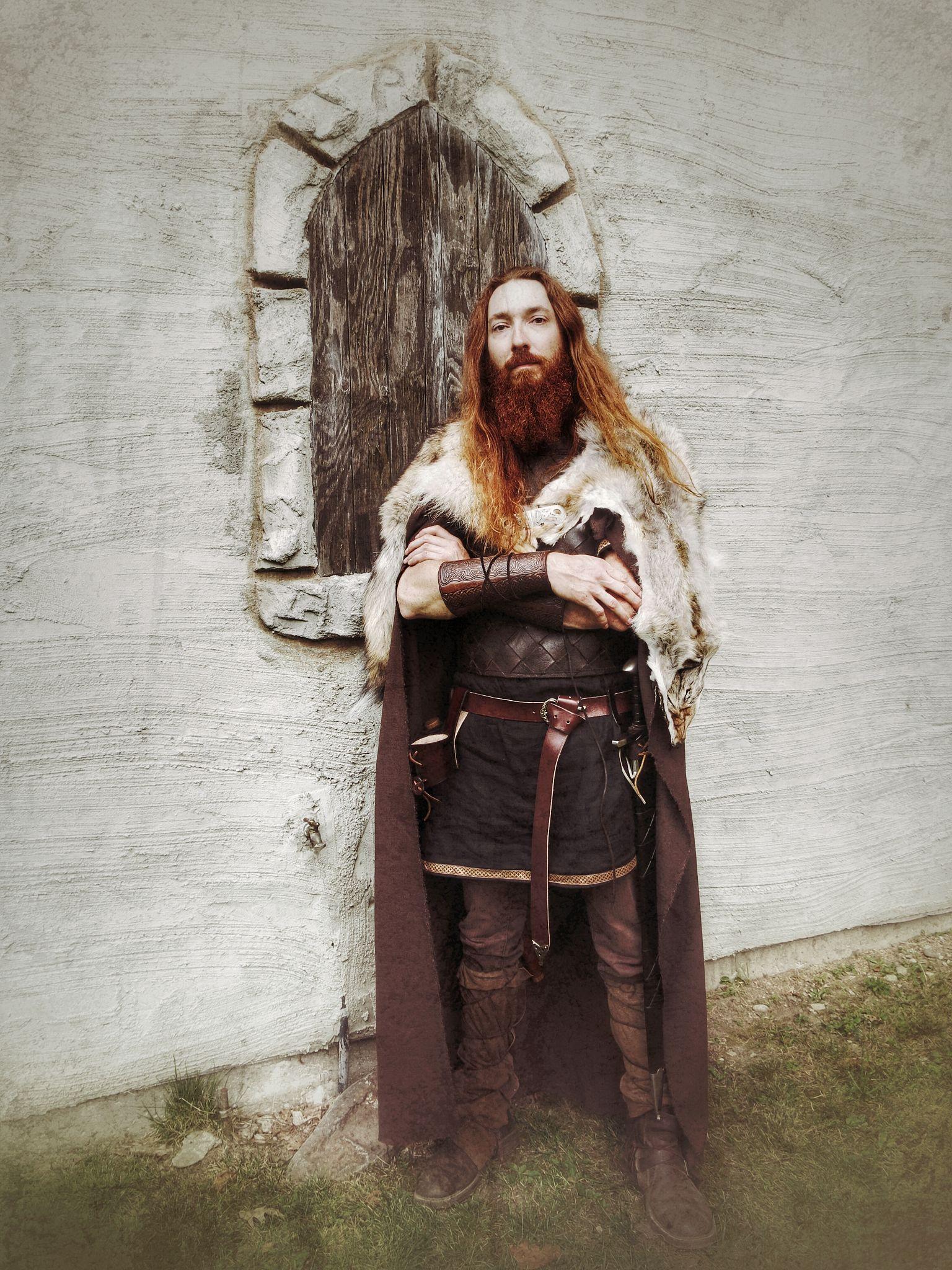Medieval Black Leather Viking Armor (LARP / Reenactment / Cosplay Costume)