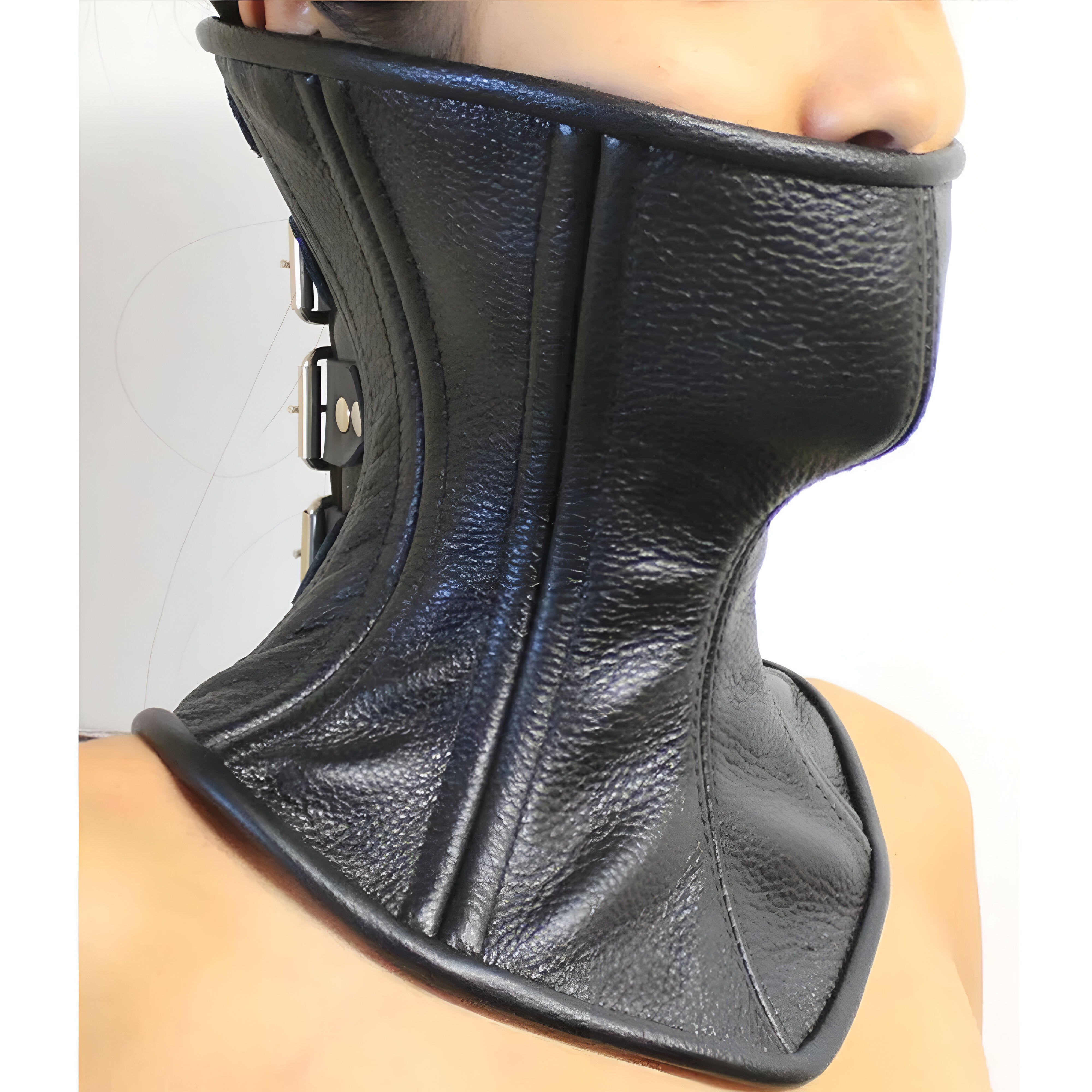 Real Cow Leather Over Mouth Neck-corset