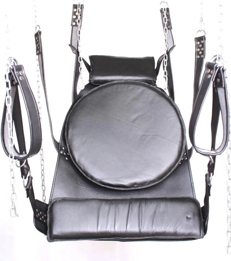 Heavy Duty Sex Swing Genuine Leather Hanging Sling Swing BDSM Adult Playroom leathertaboo.com