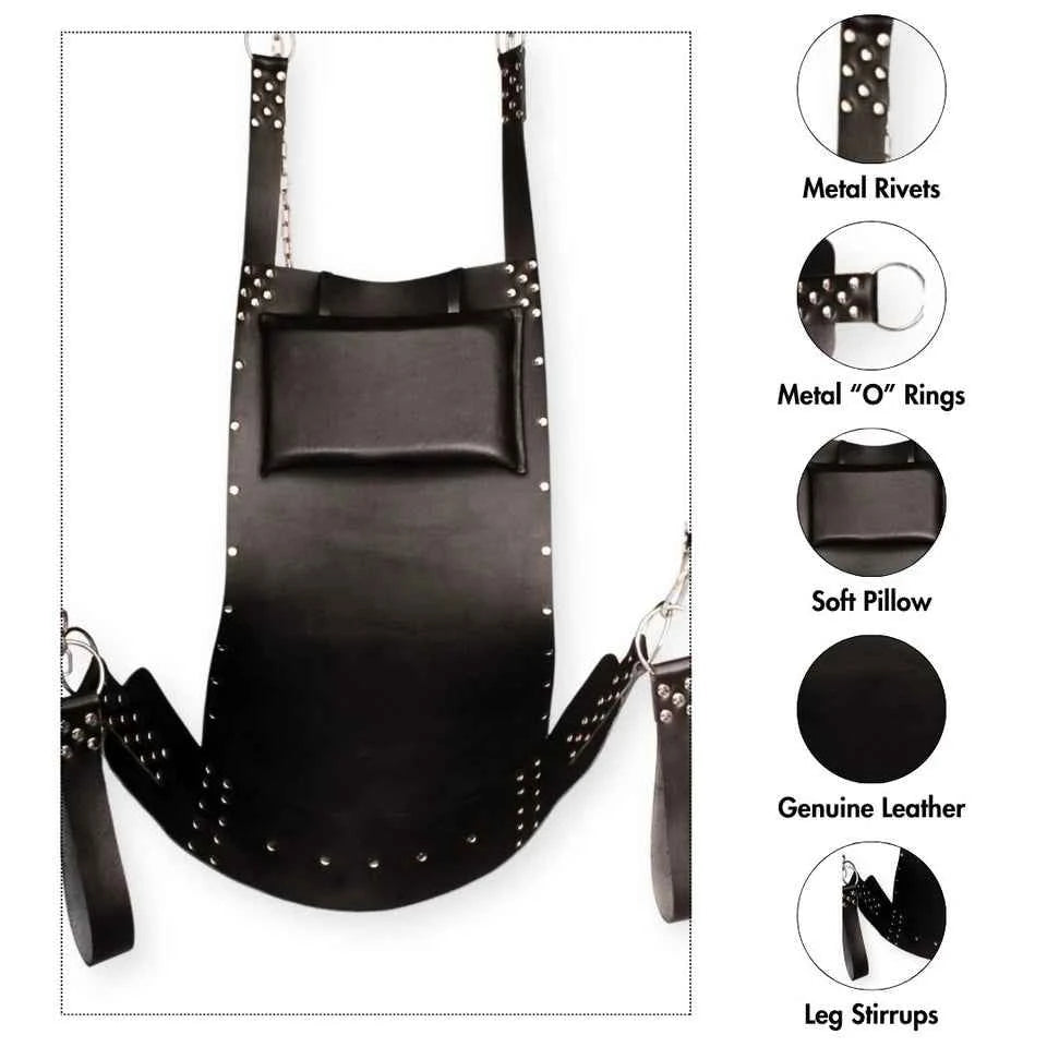 Genuine Leather Heavy Duty Sex Swing / Sling BDSM Big Sling Adult Playroom Fun (Copy)
