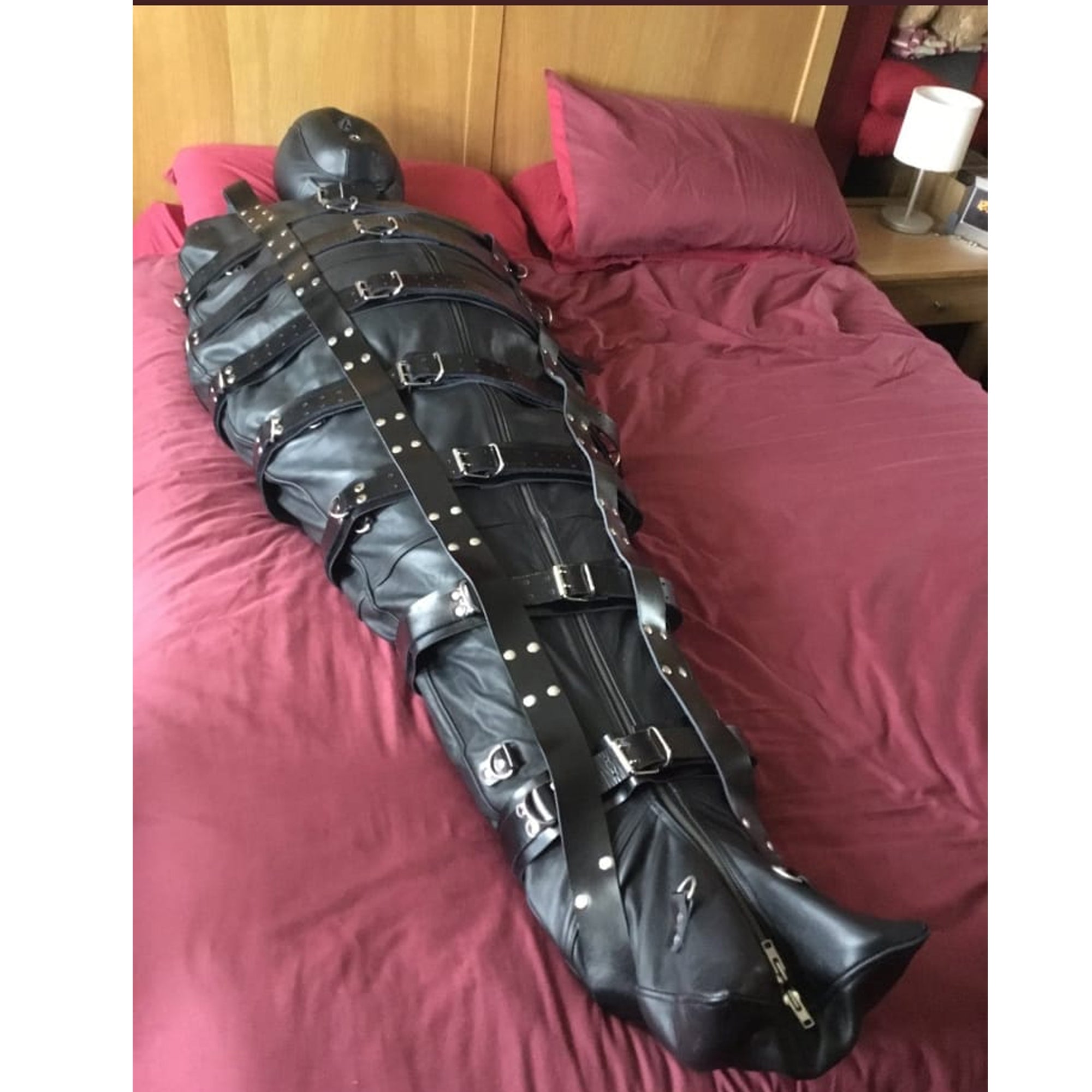 Real Cow leather Sleep Sack Bondage Body Bag Bdsm Mummy