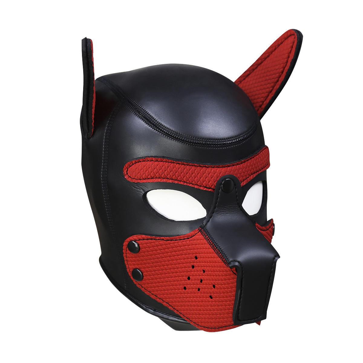 Sheepskin Leather Dog Mask, Animal Mask For Puppy Play