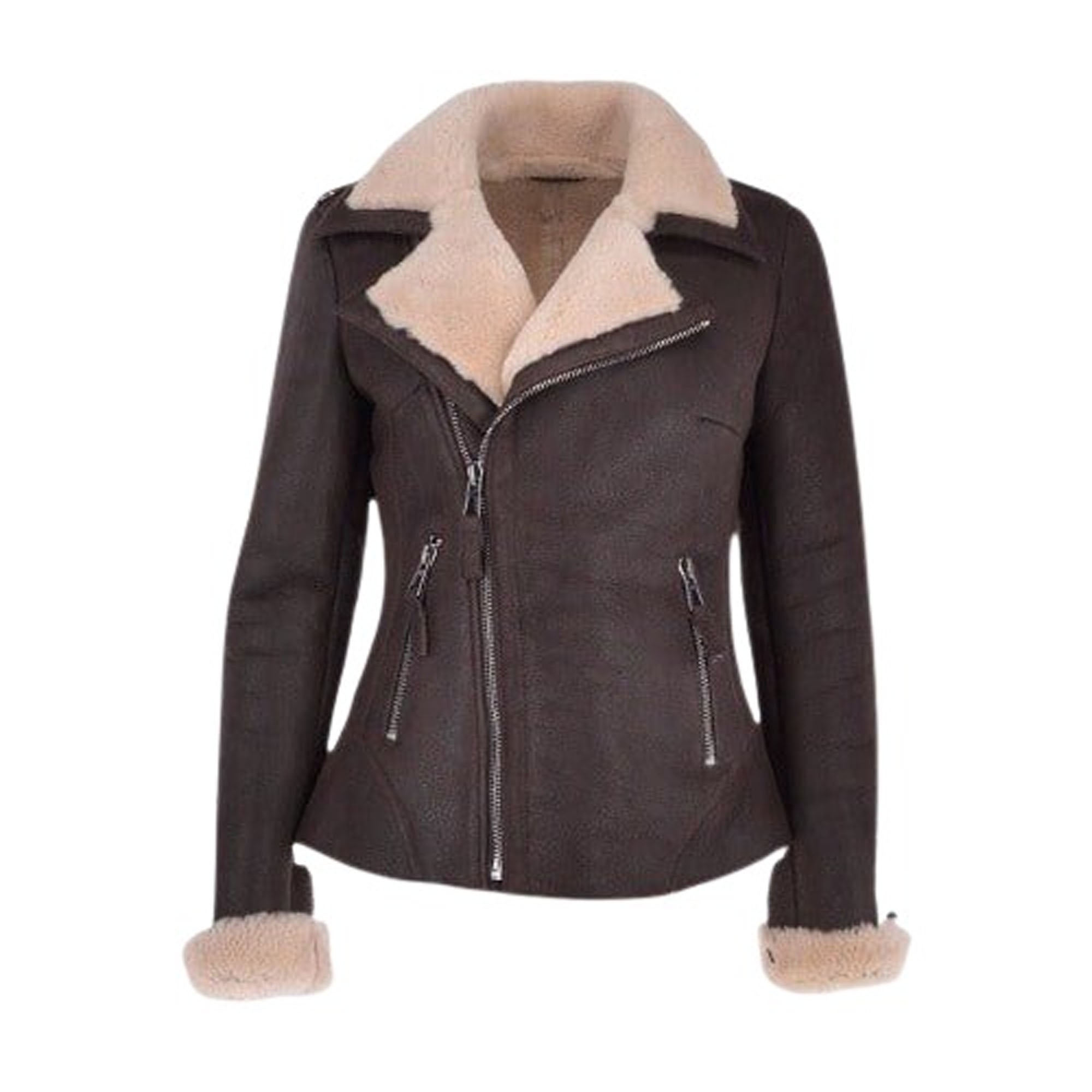 Women Luxury Aviator Leather Jacket