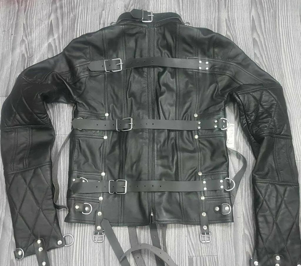 Real Heavy Duty Leather Padded Straitjacket - Clubwear Adjustable Straight Jacket
